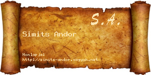Simits Andor névjegykártya